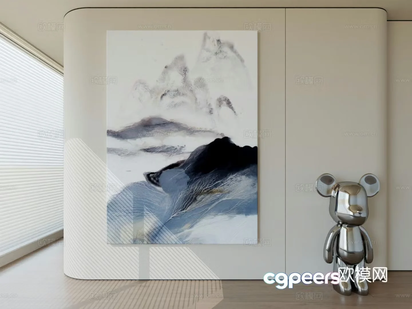 Modern minimalist hanging painting abstract art hanging painting 3d model