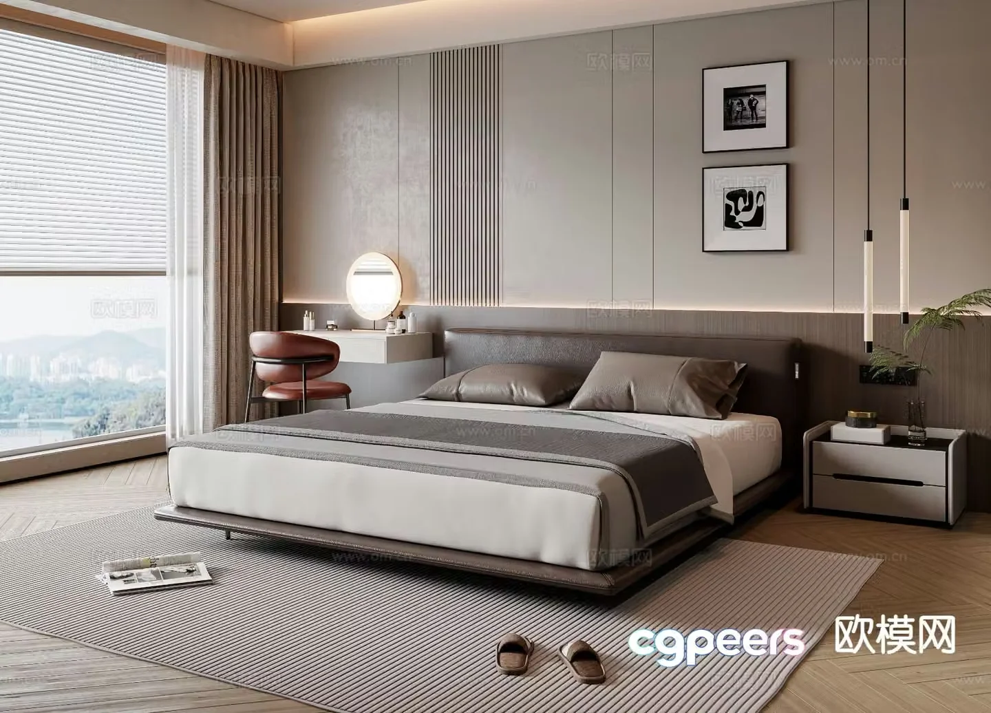 Italian style bedroom master bedroom 3d model