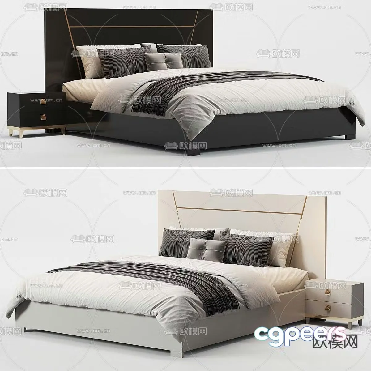 Double bed 3d model