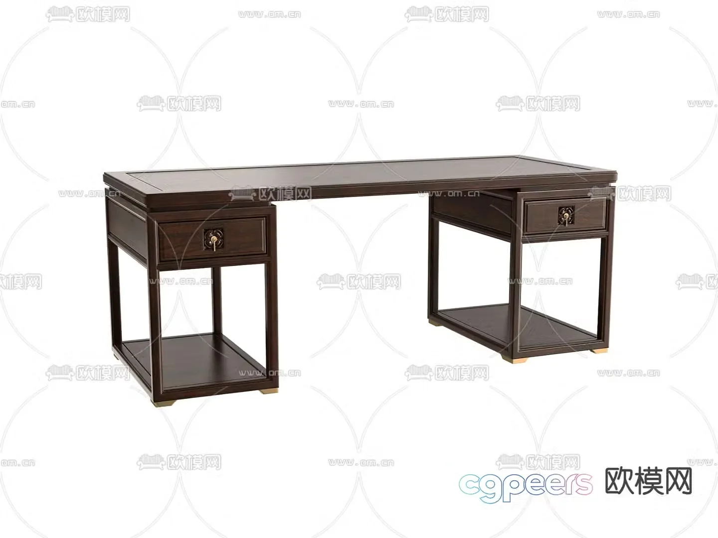 New Chinese style desk writing desk 3d model