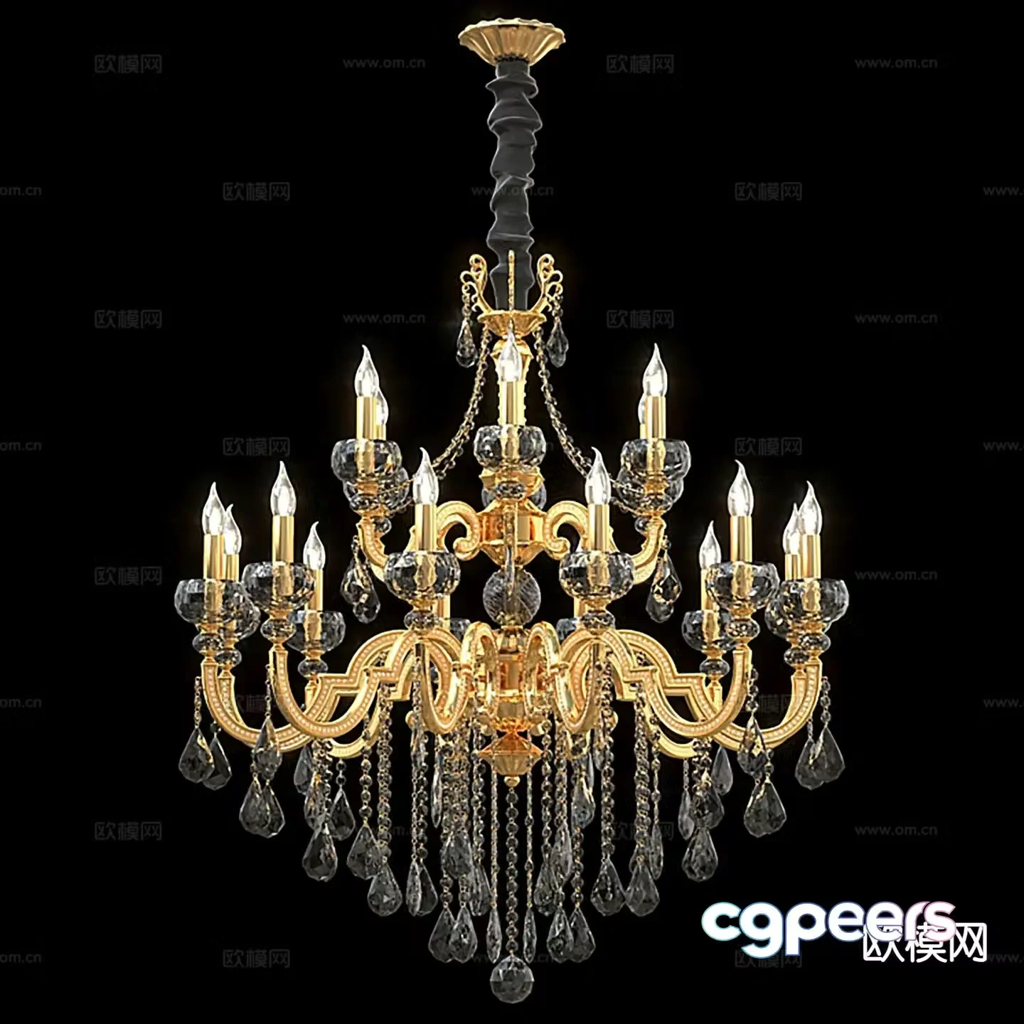 French chandeliers crystal lamp lobby lamp 3d model