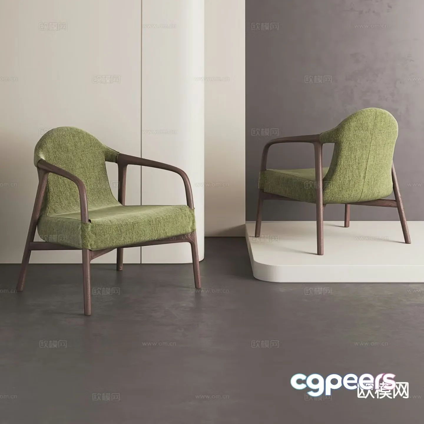Nordic leisure chair armchair 3d model