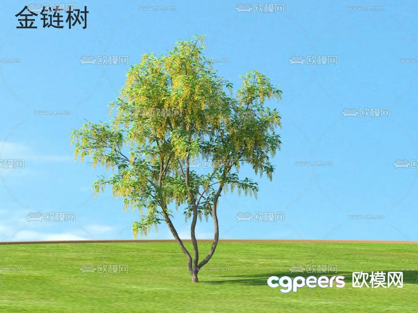 Gold chain tree small tree tree 3d model