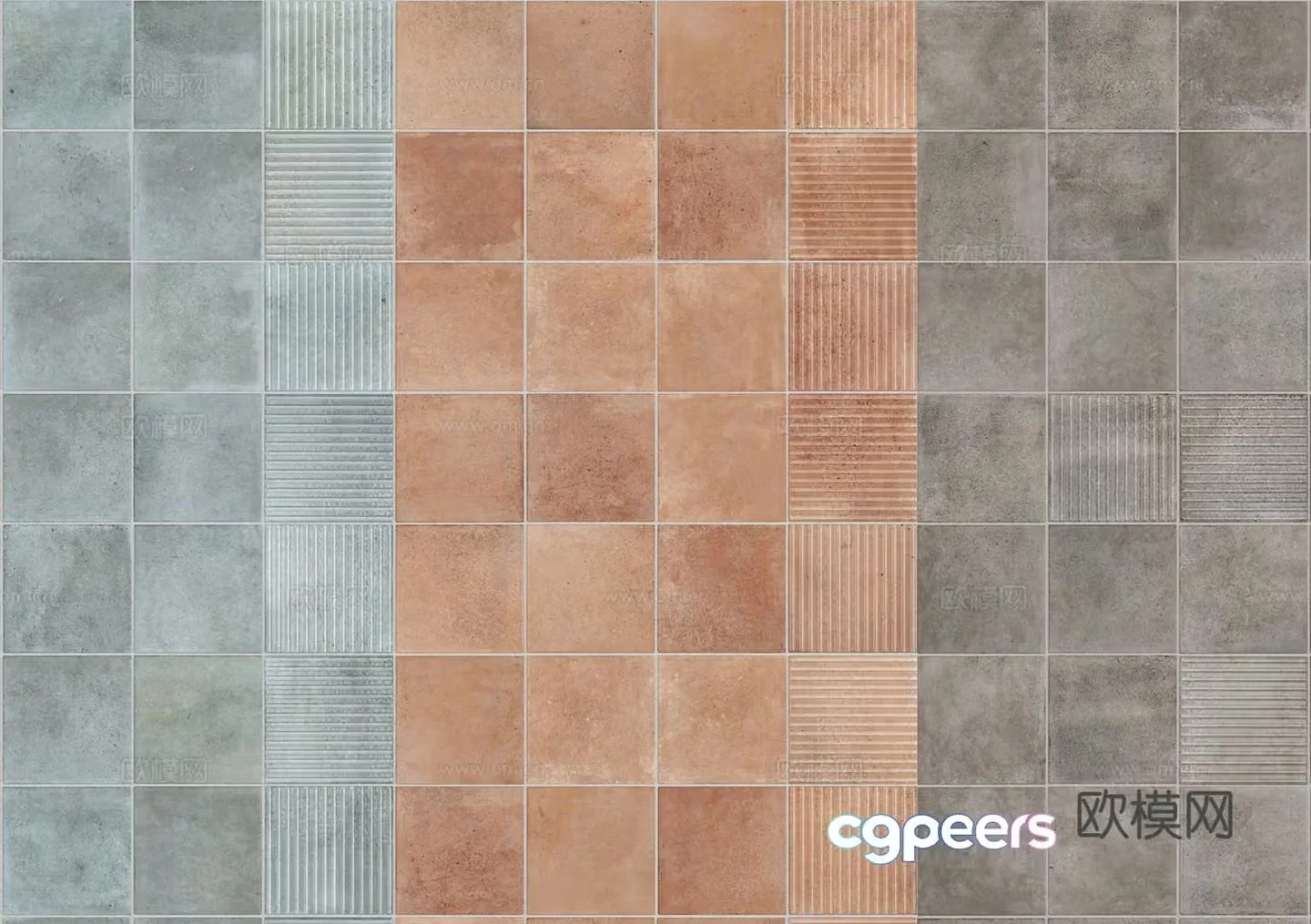 Retro wall tiles 3d model