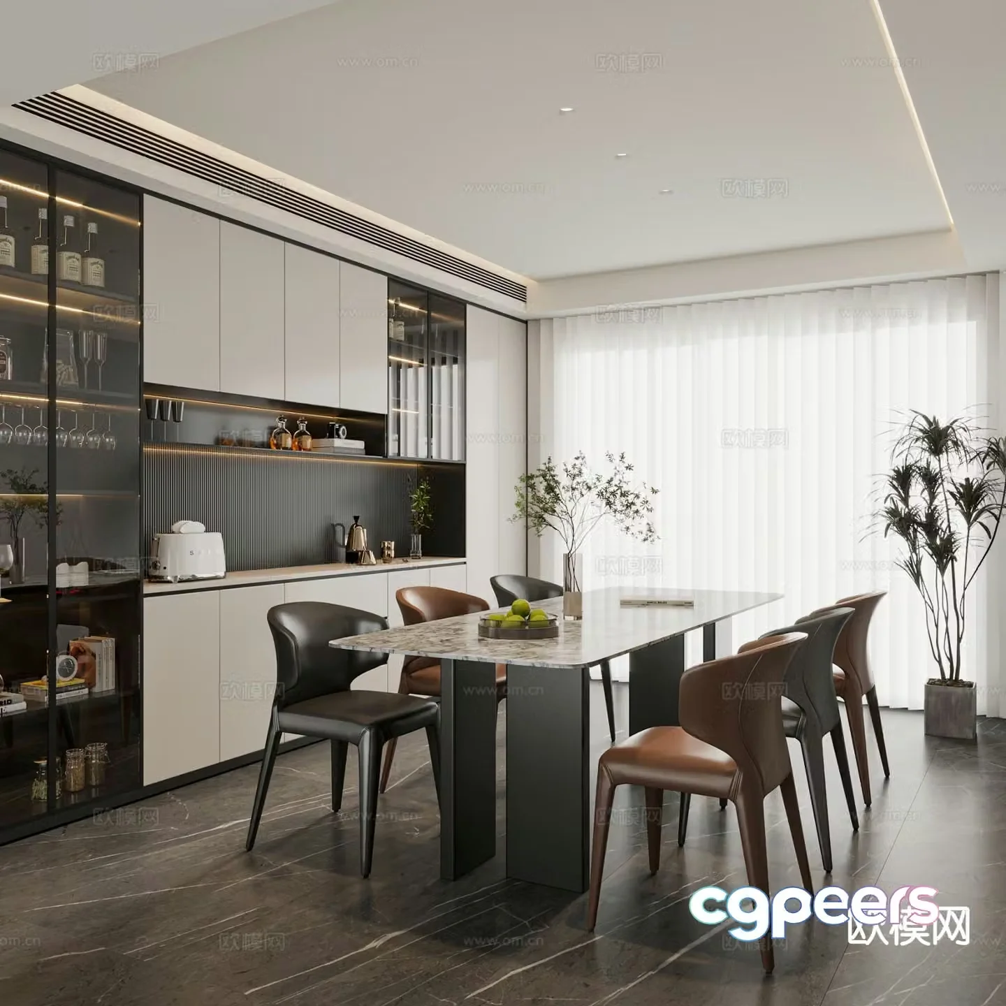Modern restaurant 3d model