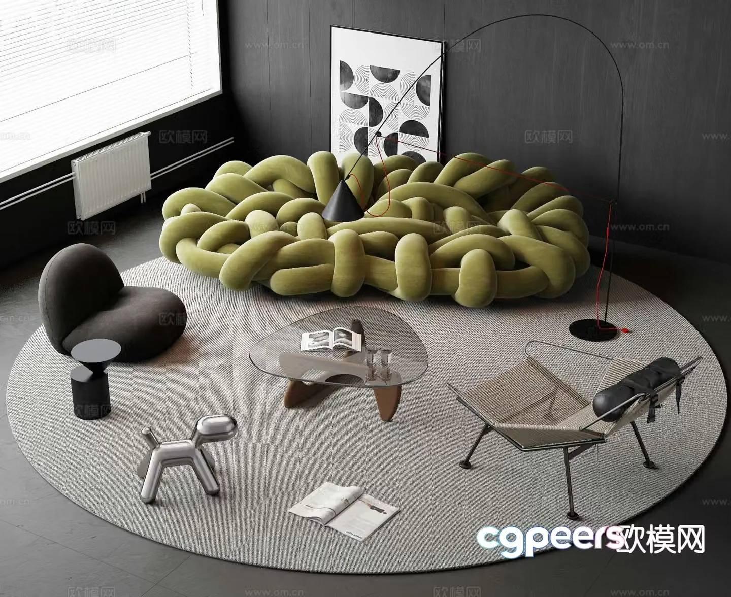 Modular sofa python sofa 3d model