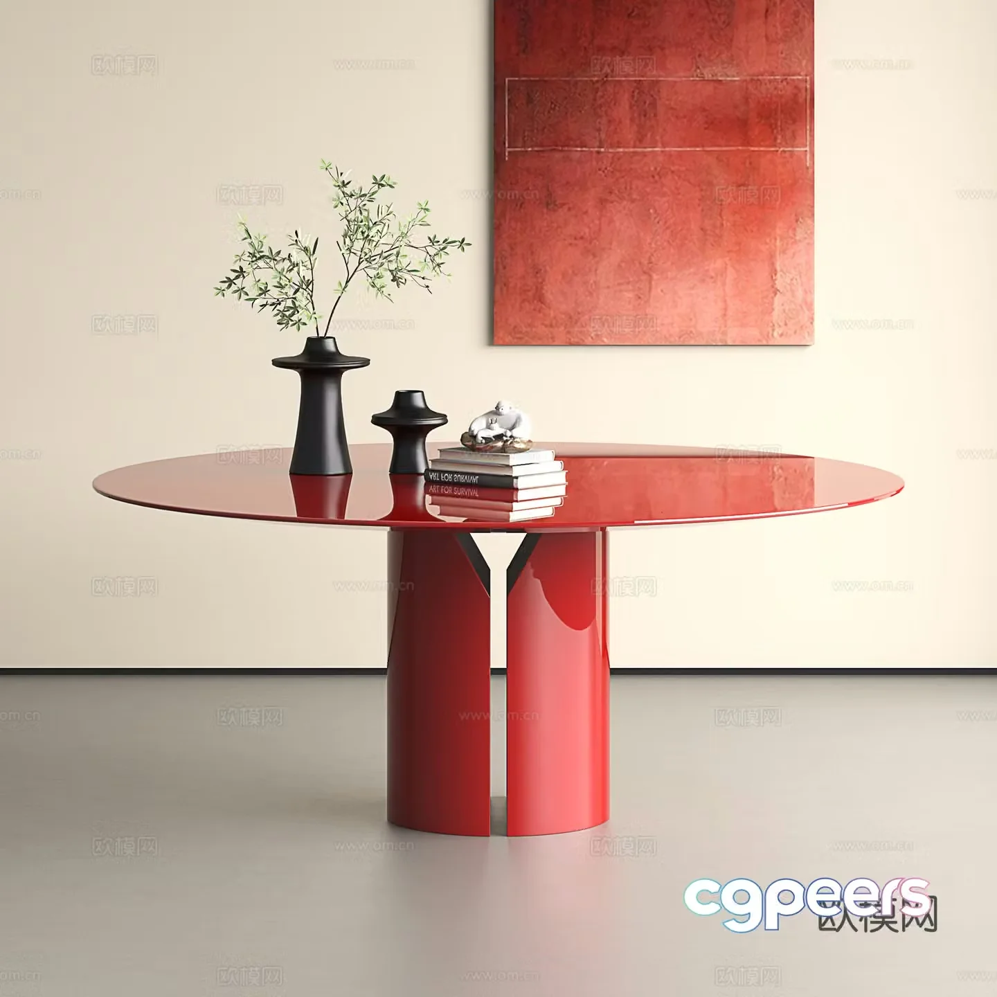 Modern dining table round table 3d model