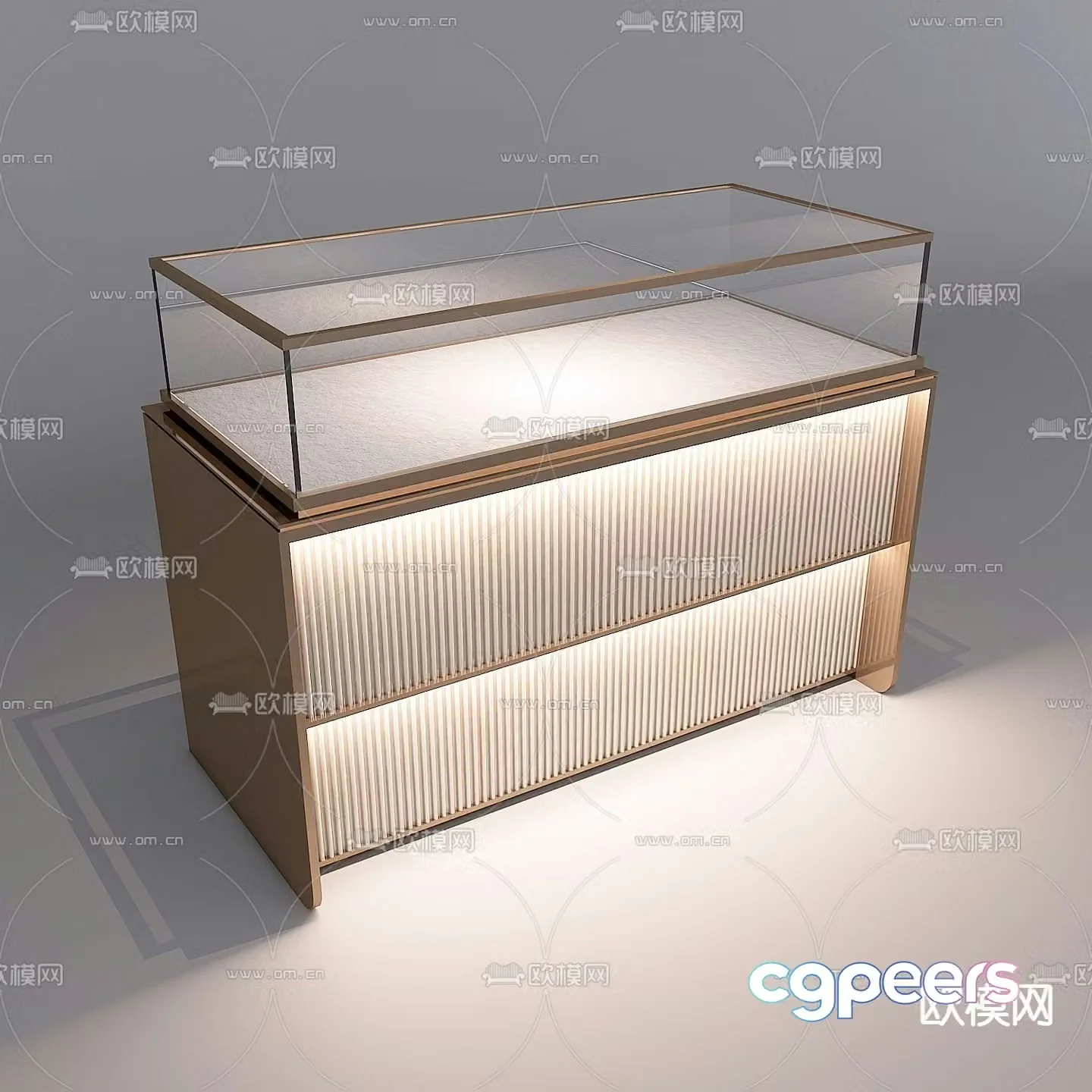 Jewelry counter jewelry display cabinet 3d model