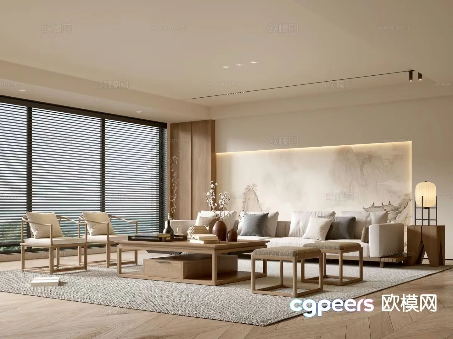 New Chinese style living room 3d model