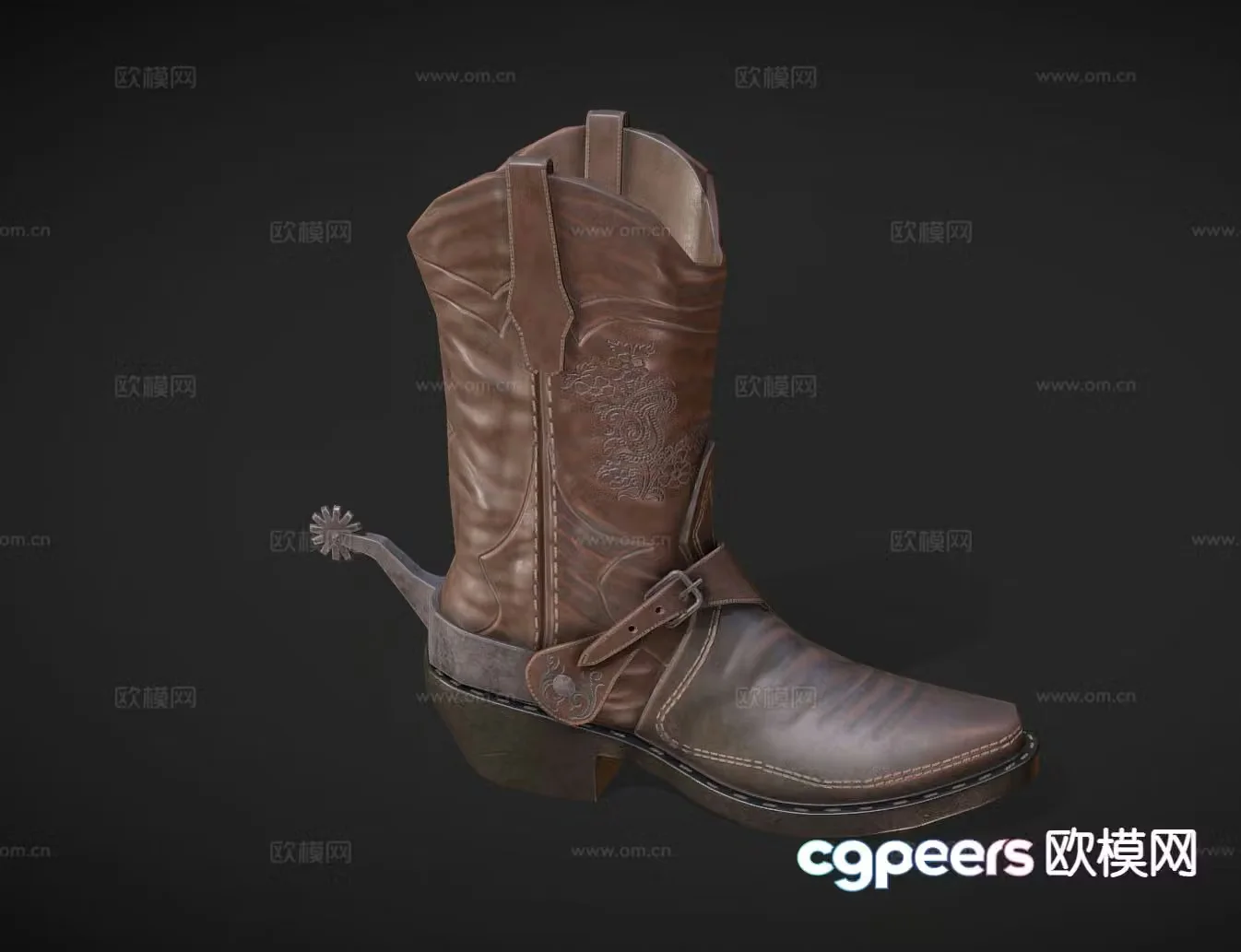 cowboy boots shoes leather boots boots 3d model