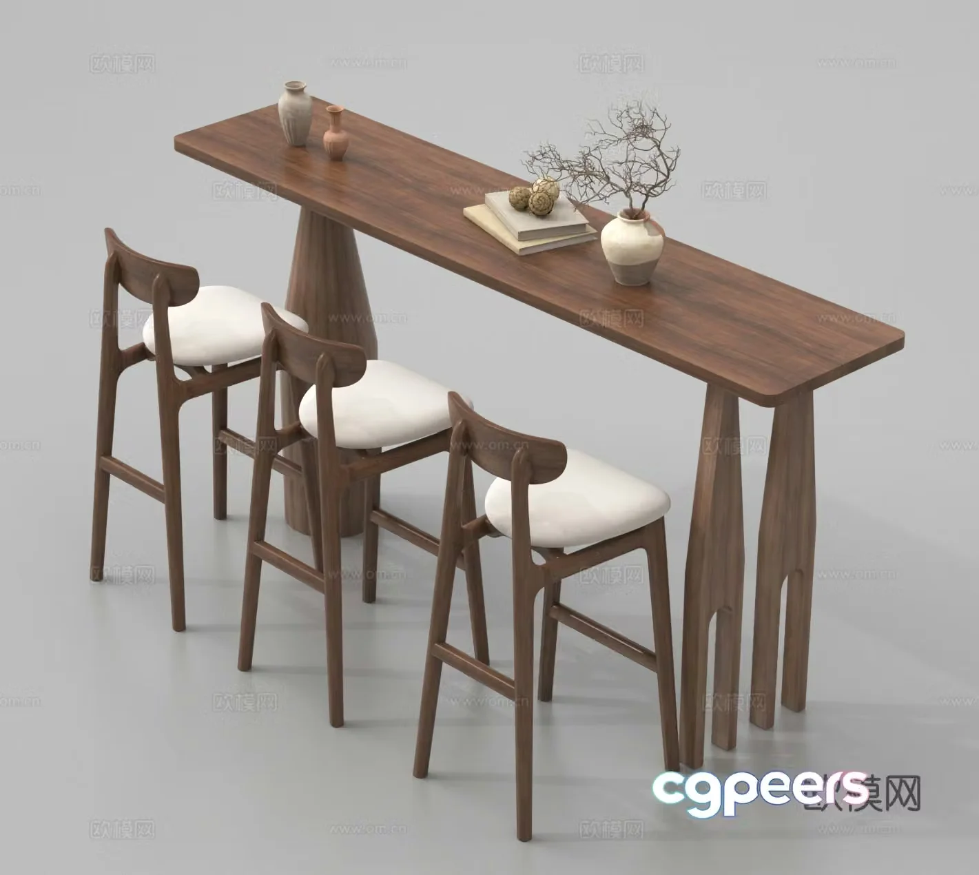 Island Bar Bar Chair High Chair Bar Table Chair 3D Model