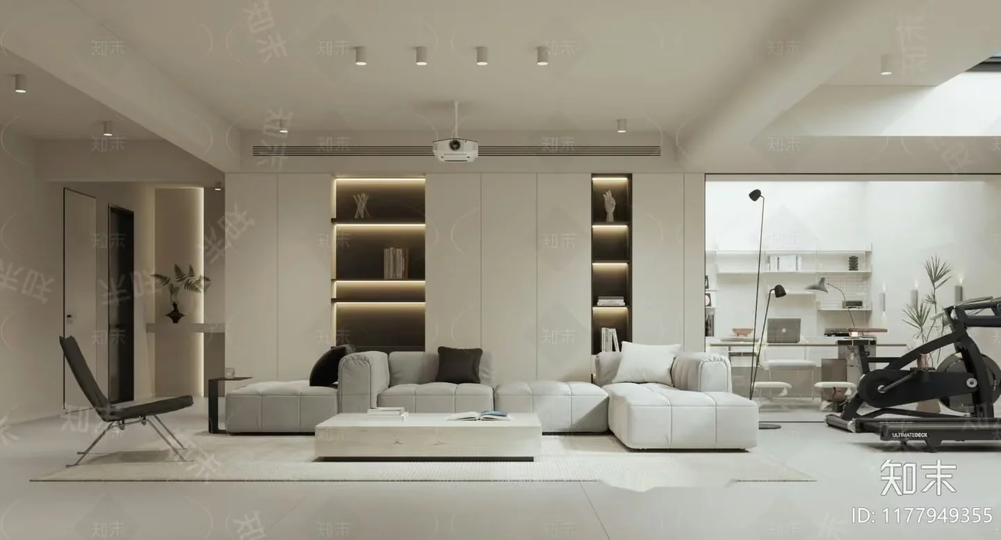 Modern Living Room 3D Model – 3618 – CORONA Render
