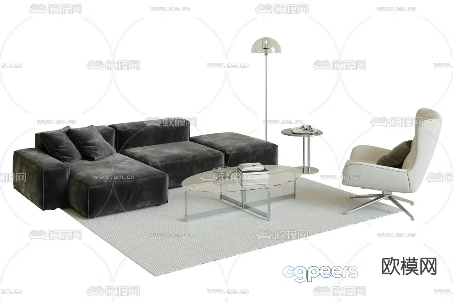 Modern sectional sofa 3d model
