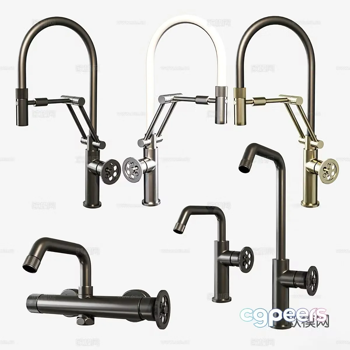 Modern faucet switch 3d model
