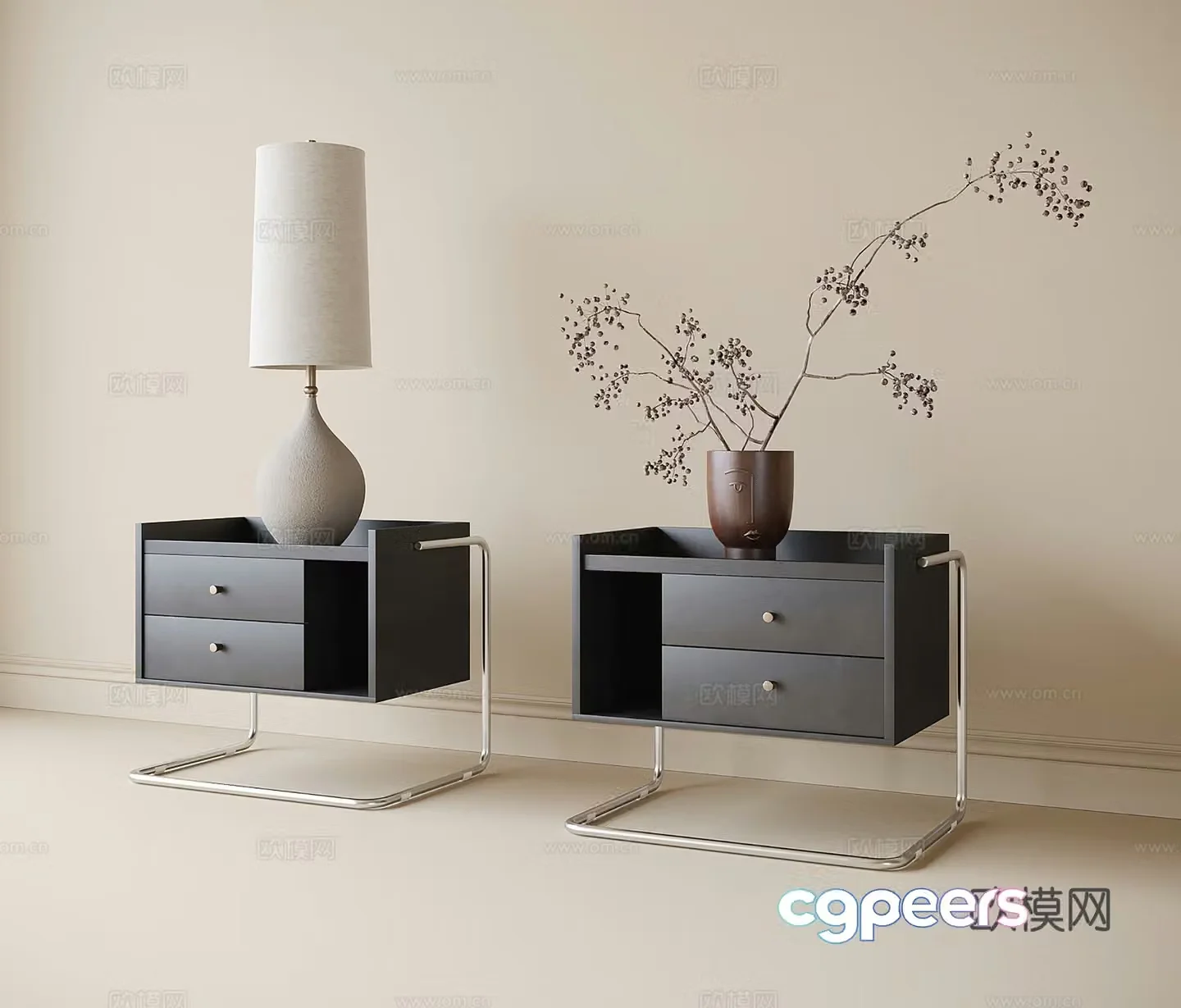 Modern bedside table 3d model