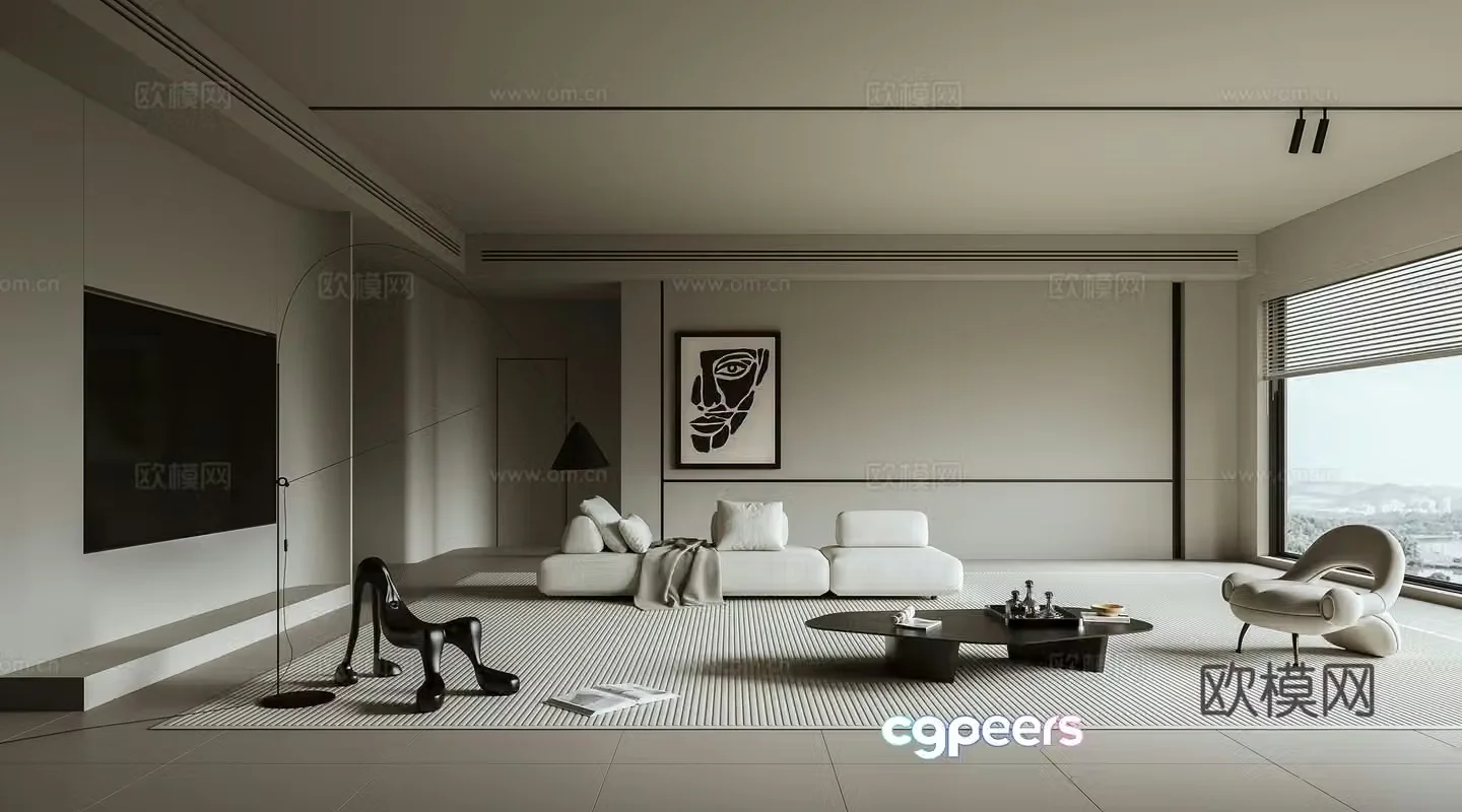 Minimalist living room 3D model