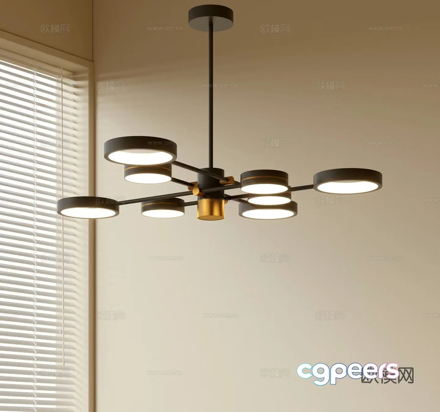 Modern simple chandeliers Nordic style chandeliers Mediterranean style chandeliers Study lamp combination Restaurant lamp 3D model