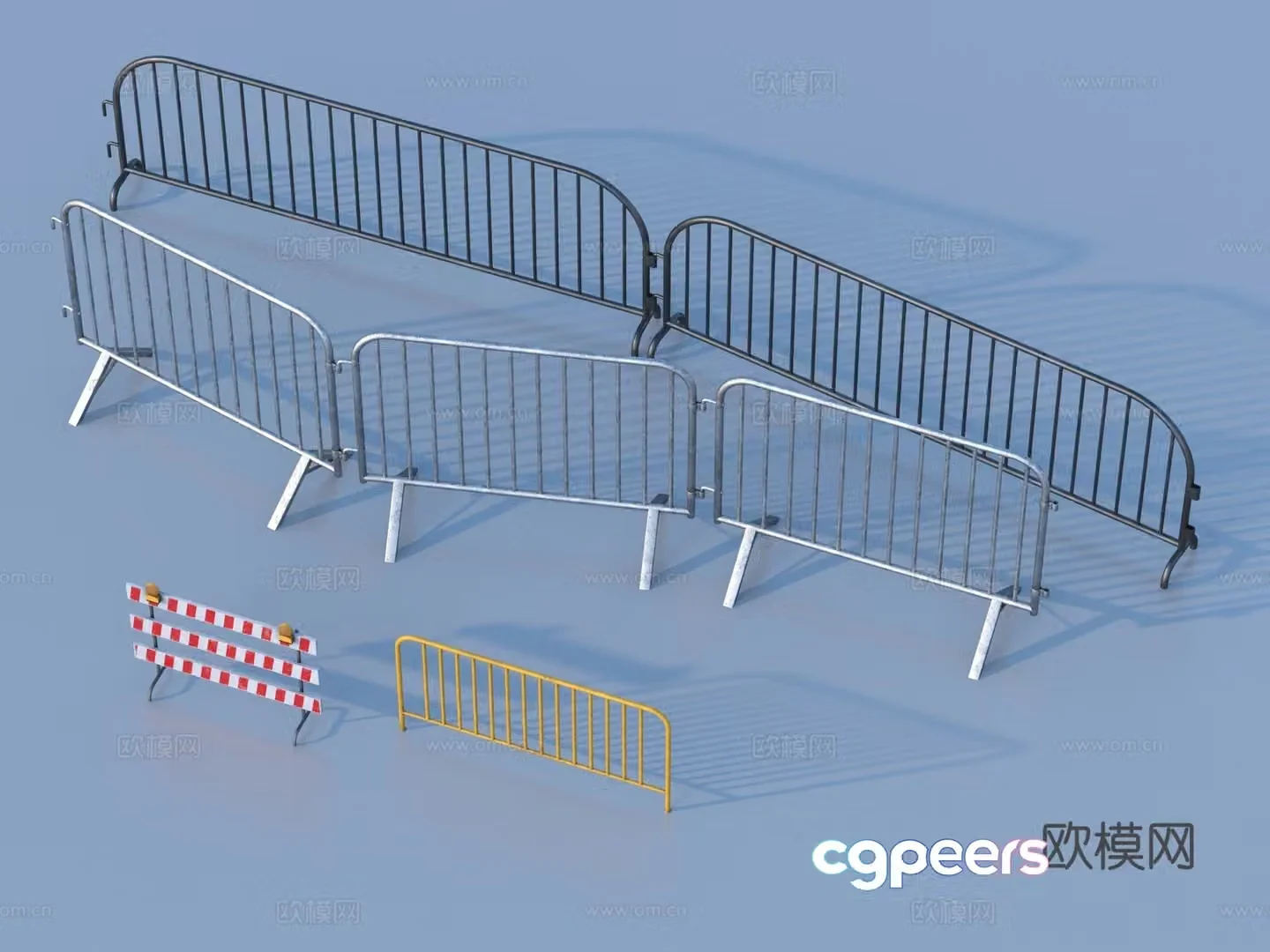 Guardrail Rail Fence Wrought Fence 3D Model