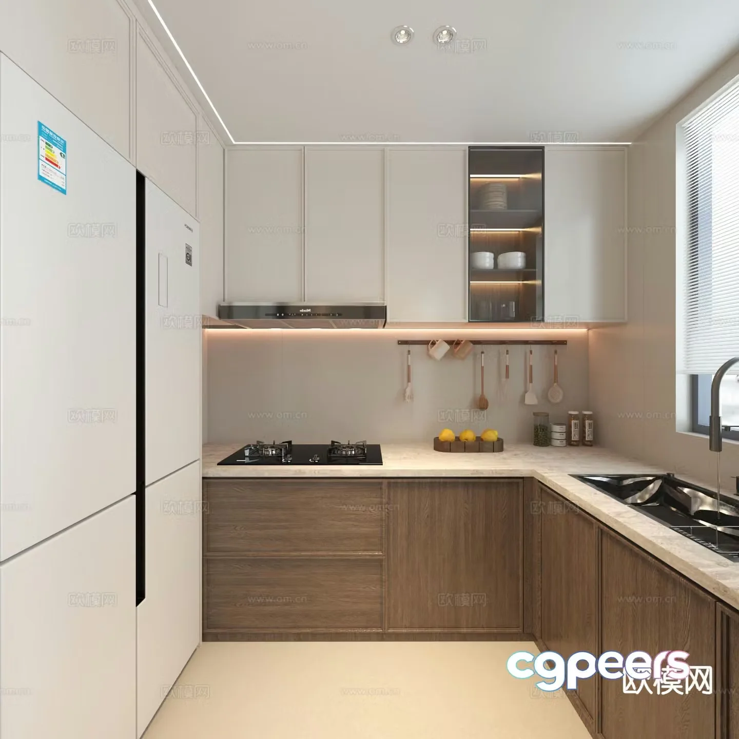 modern kitchen cabinet 3d model