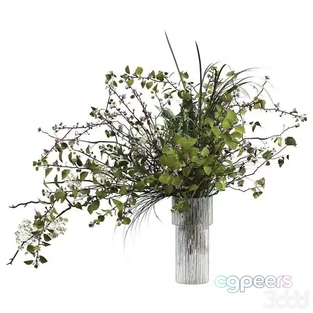 3ds Max Free – Bouquet of grass, flowers and branches