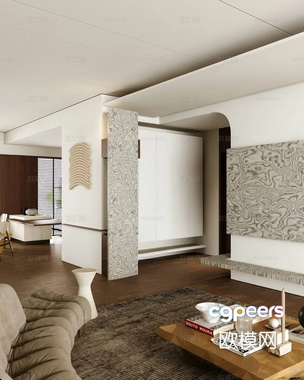 Modern entrance entrance hall cantilevered aisle 3D model