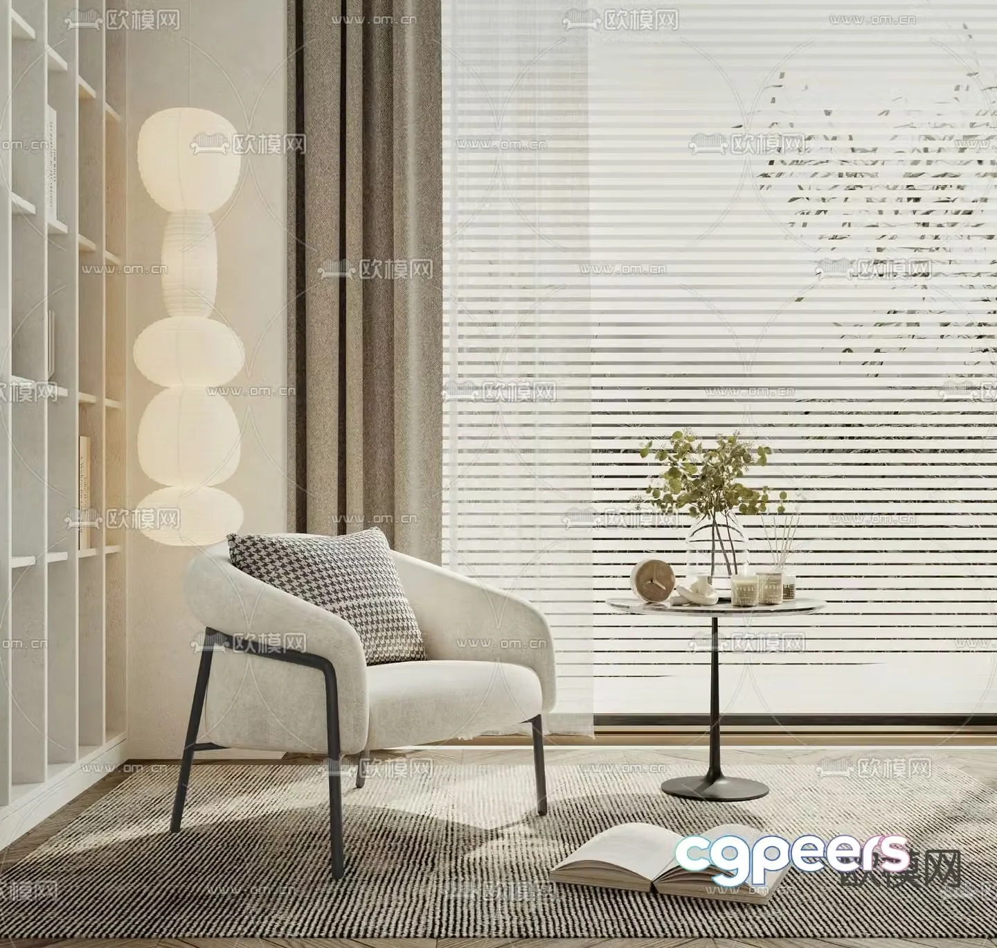 Modern chair leisure chair 3d model
