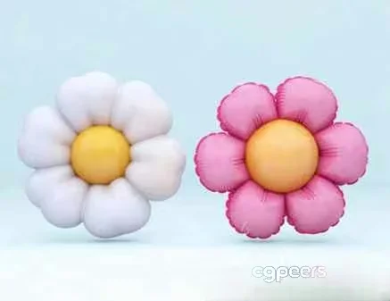 Two Cartoon Flowers 3D Model – 16177 – VRAY Render