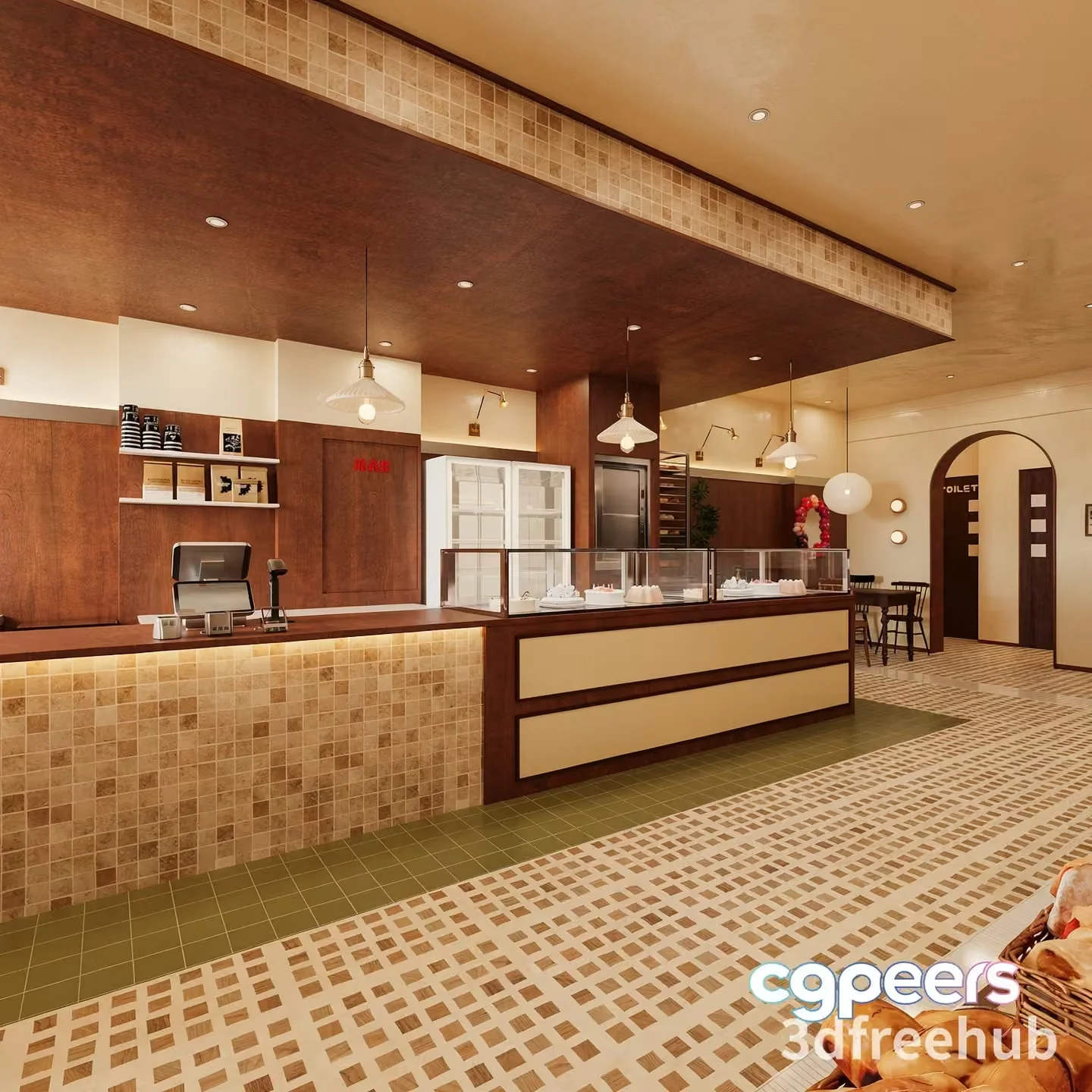 A Bakery Counter 3D Model – 6945 – VRAY Render