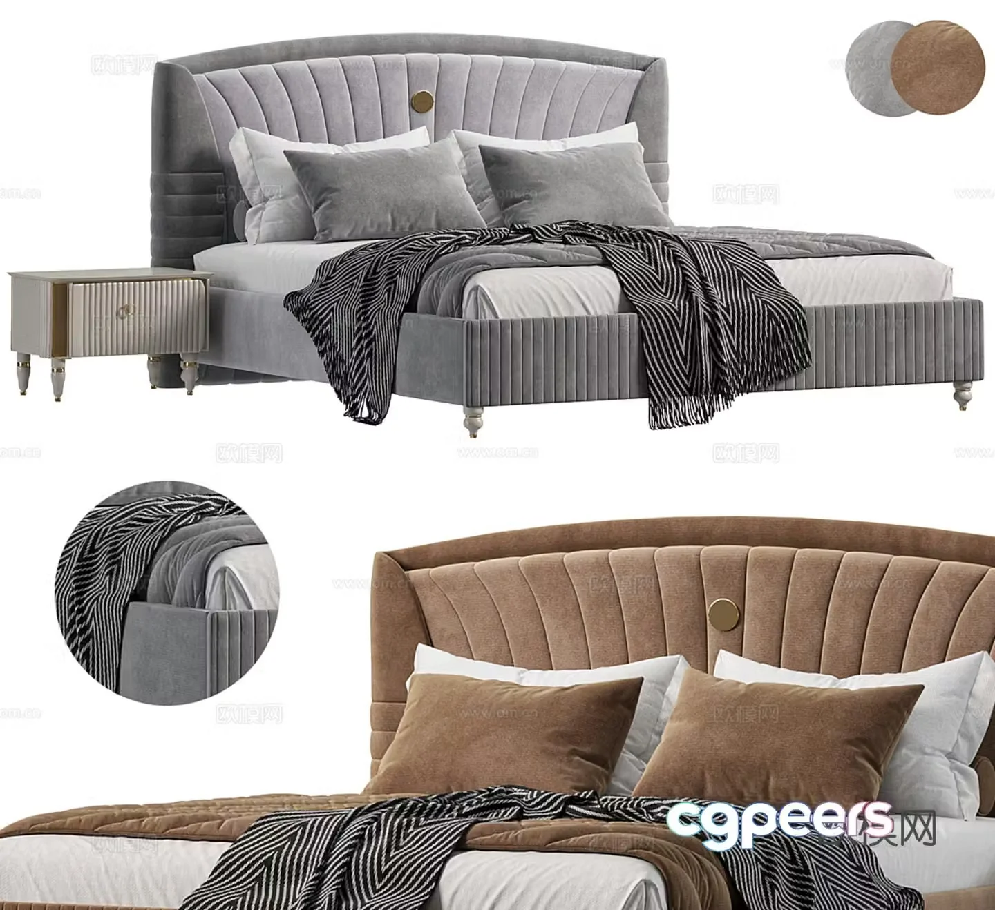 Double bed 3d model