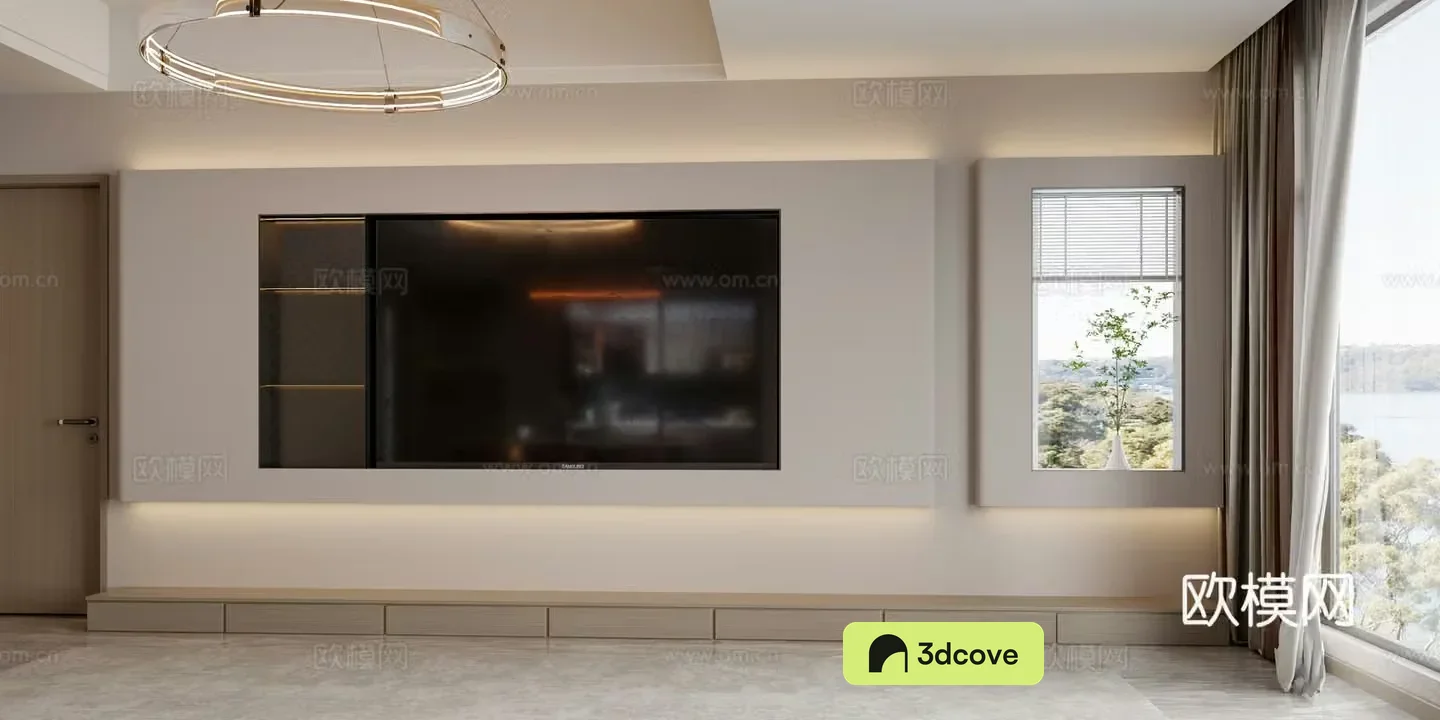 Modern TV background wall