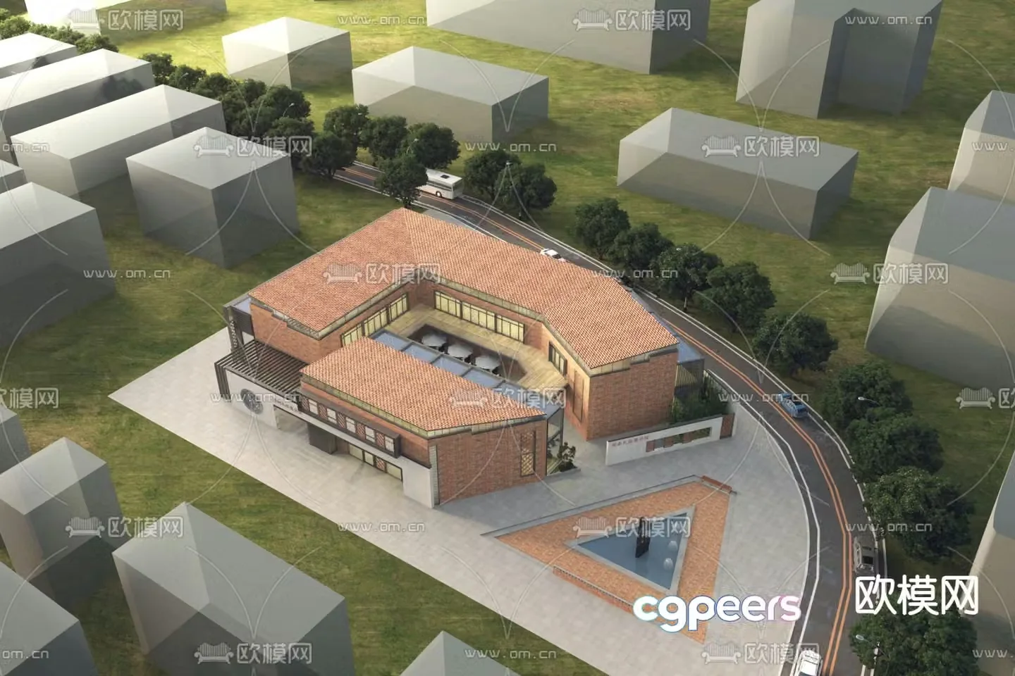 A bird’s eye view of the Minnan Exhibition Hall 3D model of Minnan Exhibition Hall