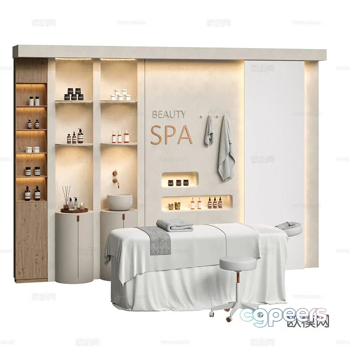 Beauty salon Massage shop Spa salon Beauty instruments Massage supplies Massage bed Press 3D model