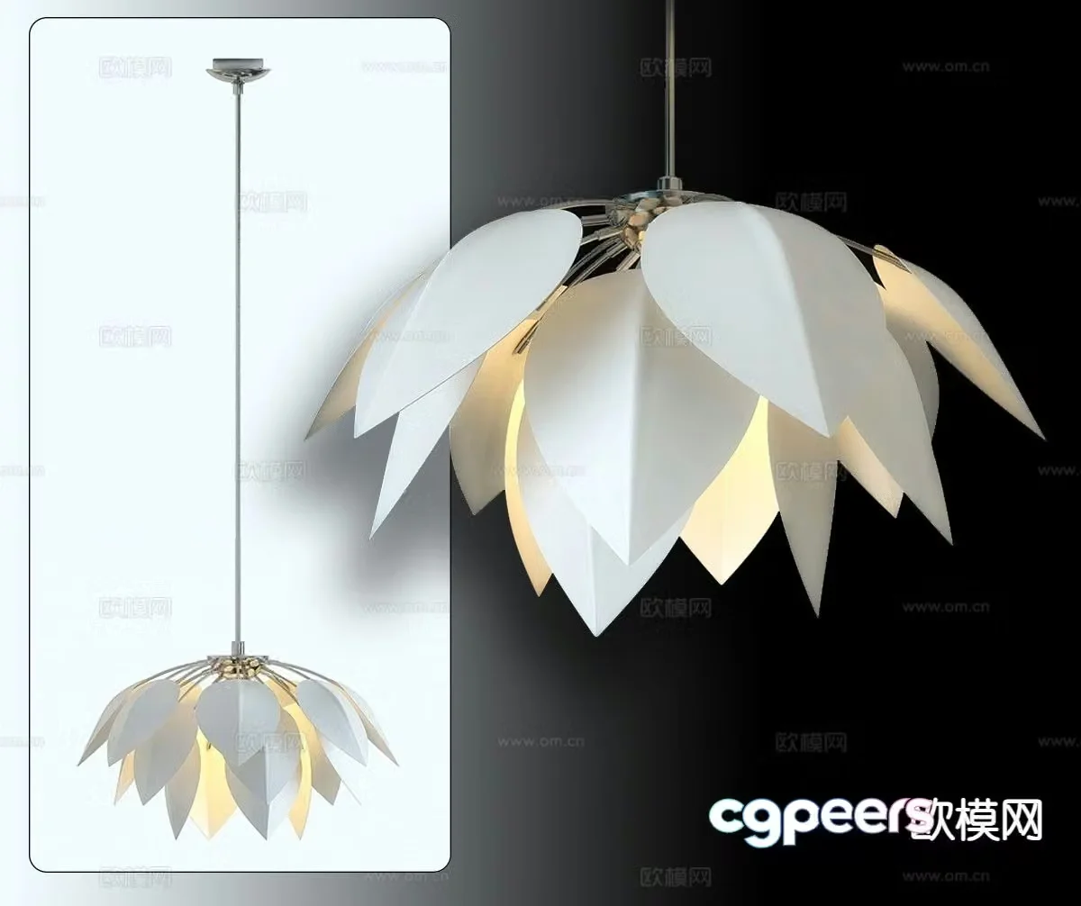 Bedside small chandelier petal small chandelier 3d model