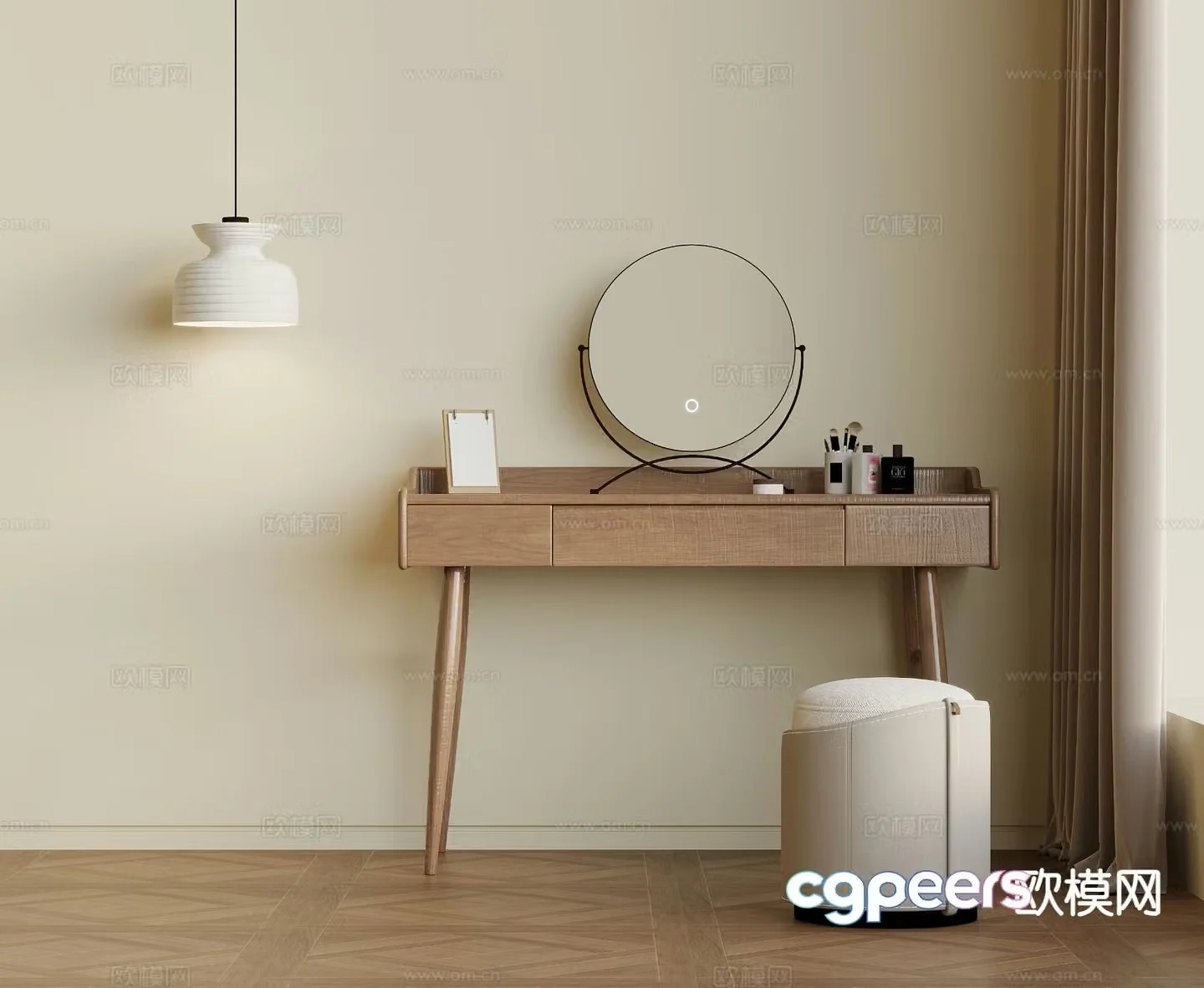 Medieval style dressing table dressing table 3d model