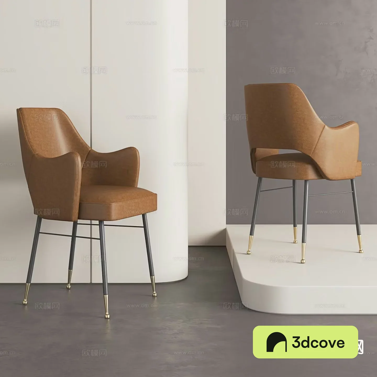 Italian leather chair single chair dining chair