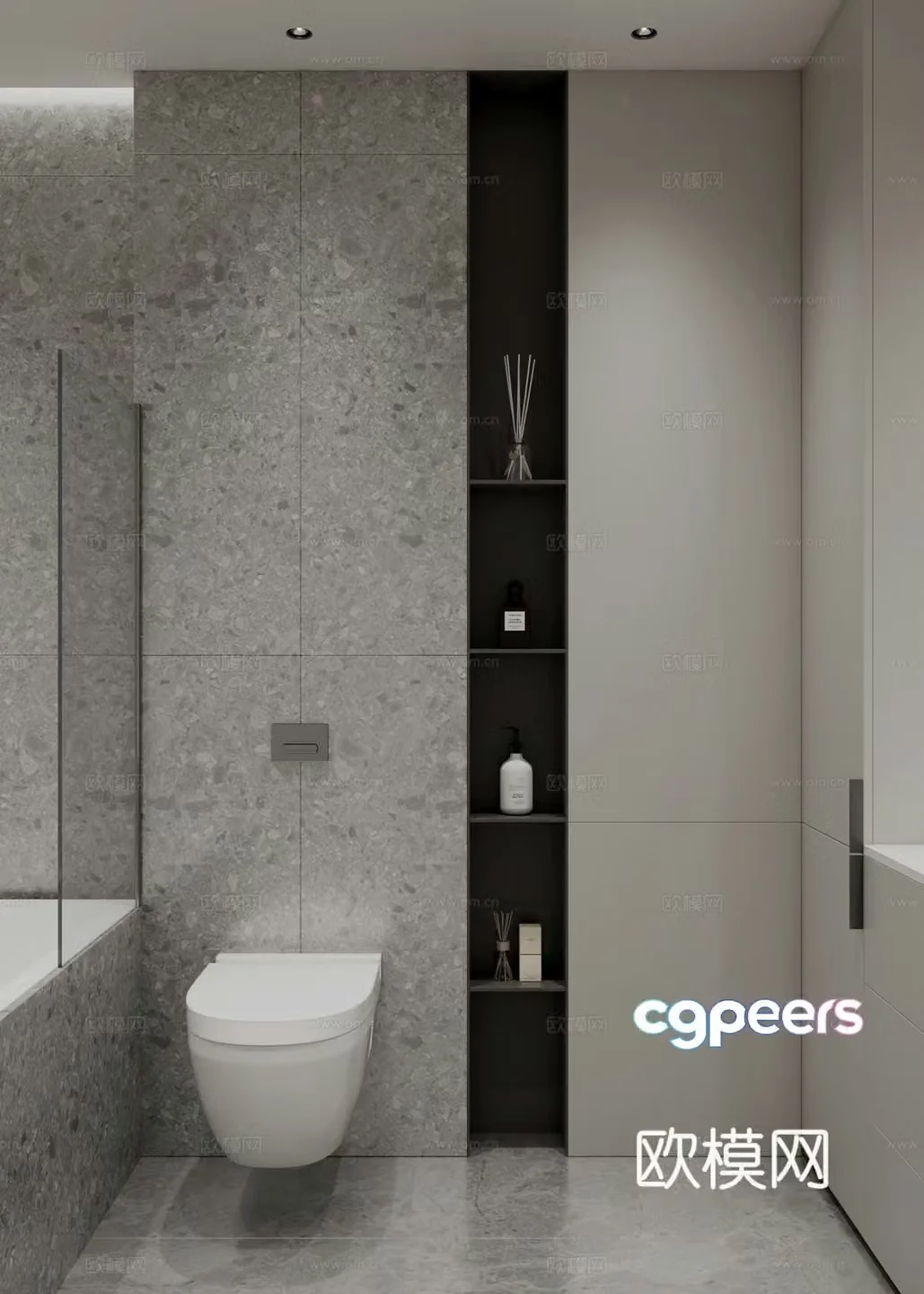 Modern minimalist bathroom 3d model