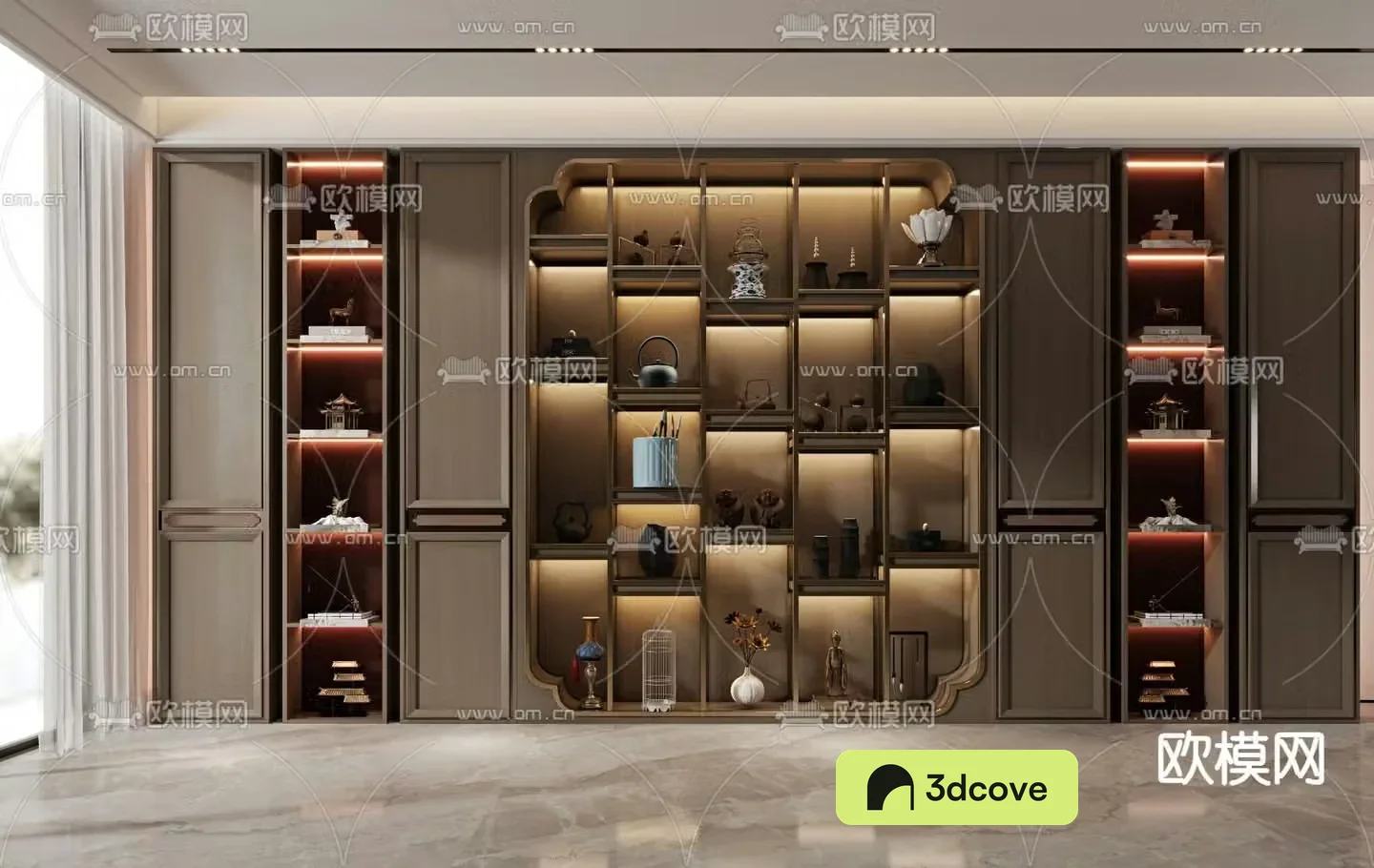 New Chinese style decorative cabinet tea cabinet