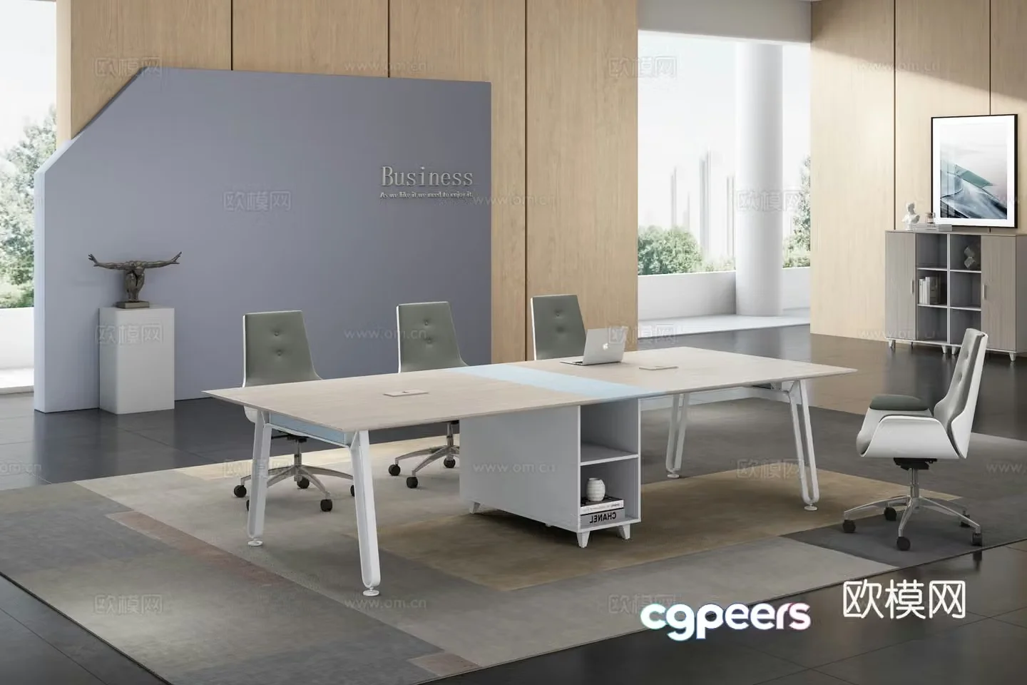 Working equipment office space office office area staff desk and chair 3d model