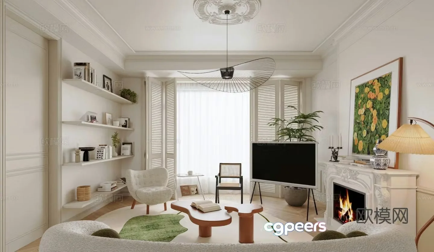 French medieval living room 3d model