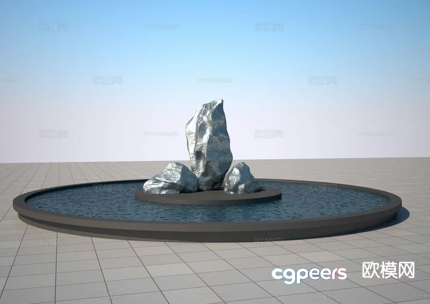 Landscape stone sculpture 3d model