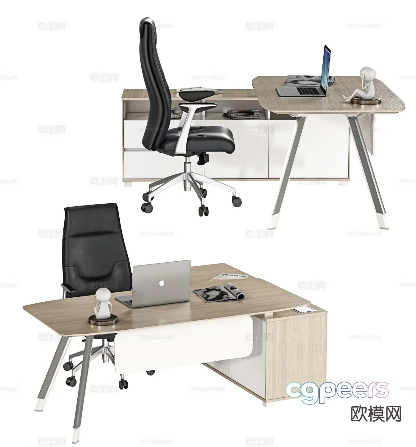 Office desk manager desk supervisor desk desk 3d model
