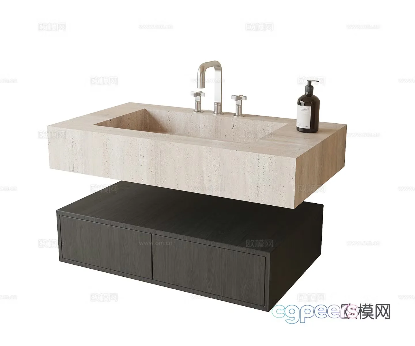 Modern bathroom sink bathroom cabinet bathroom cabinet 3d model