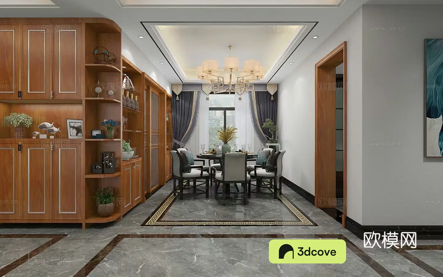 New Chinese style living and dining room chandeliers table lamp multi-person sofa single sofa coffee table decorative