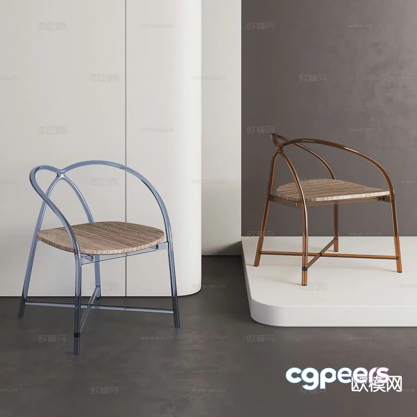 Modern leisure chair outdoor chair acrylic chair 3d model