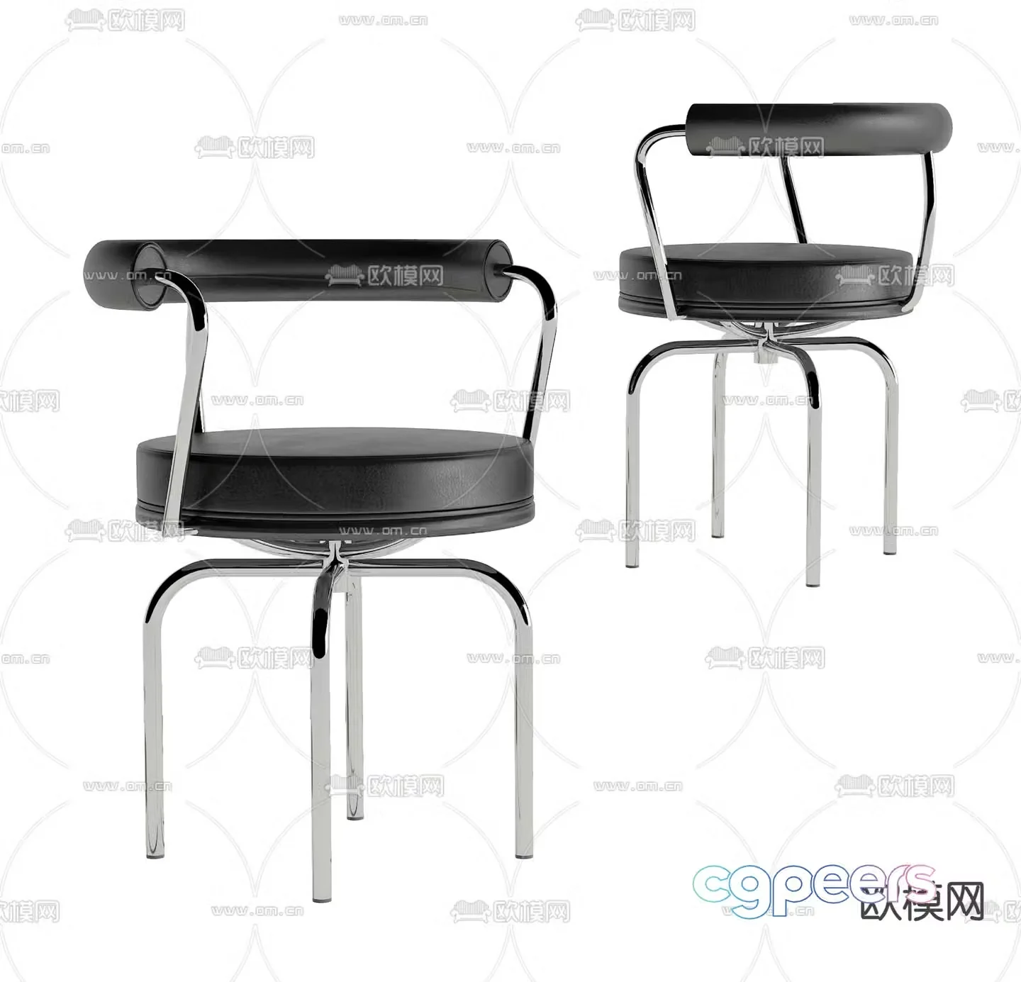 leather chair dining chair 3d model