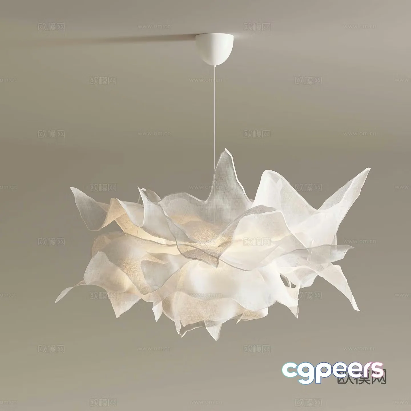 Modern Cream Style Chandelier Creative Chandelier 3d Model
