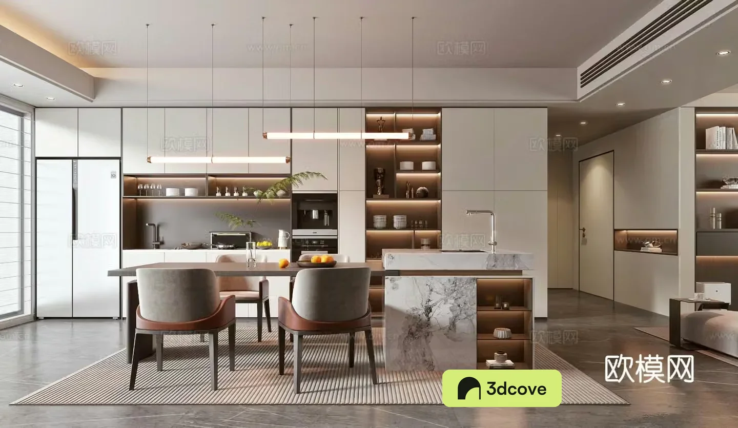 Light luxury home restaurant island