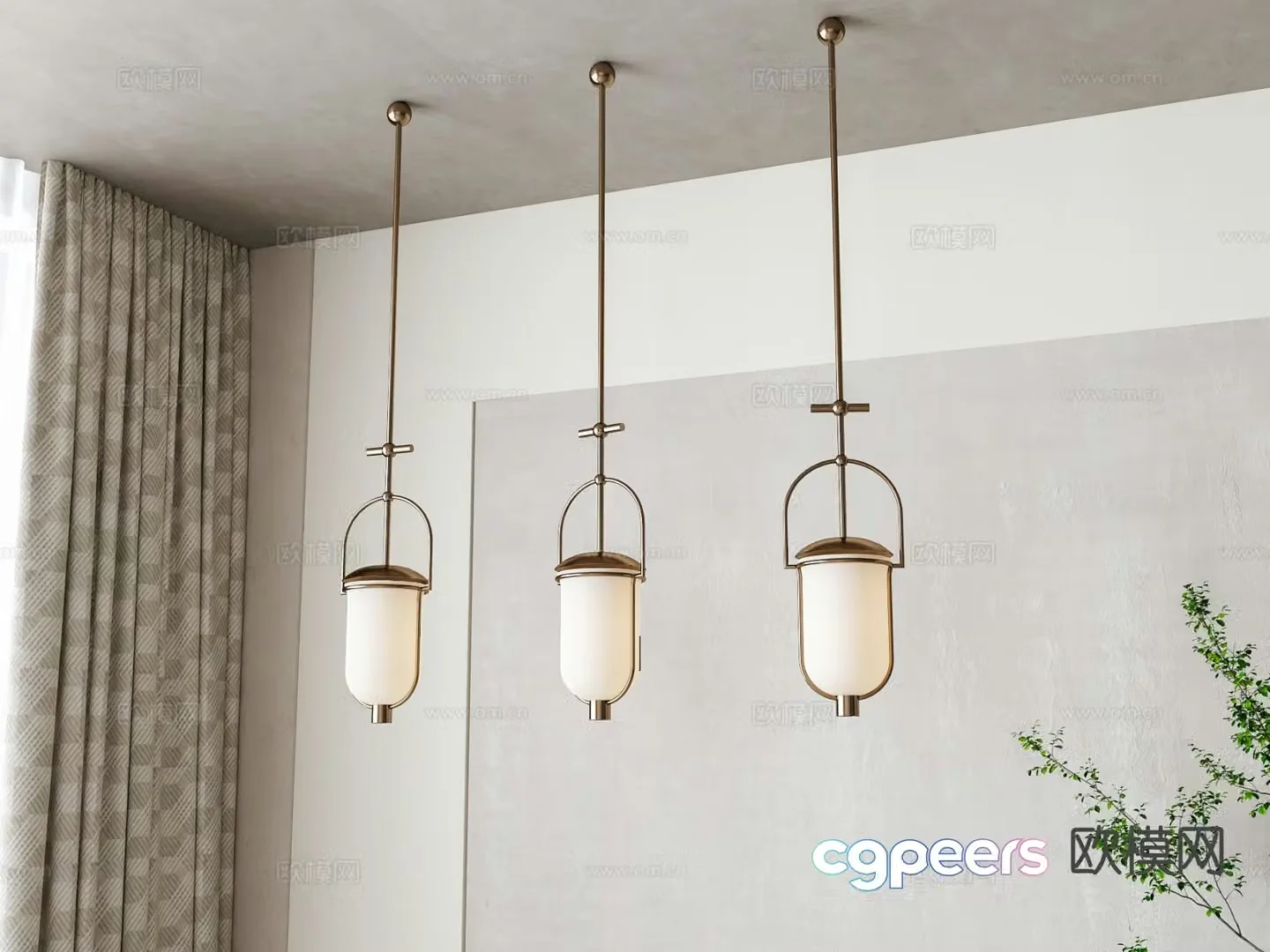 New Chinese style small chandelier 3d model