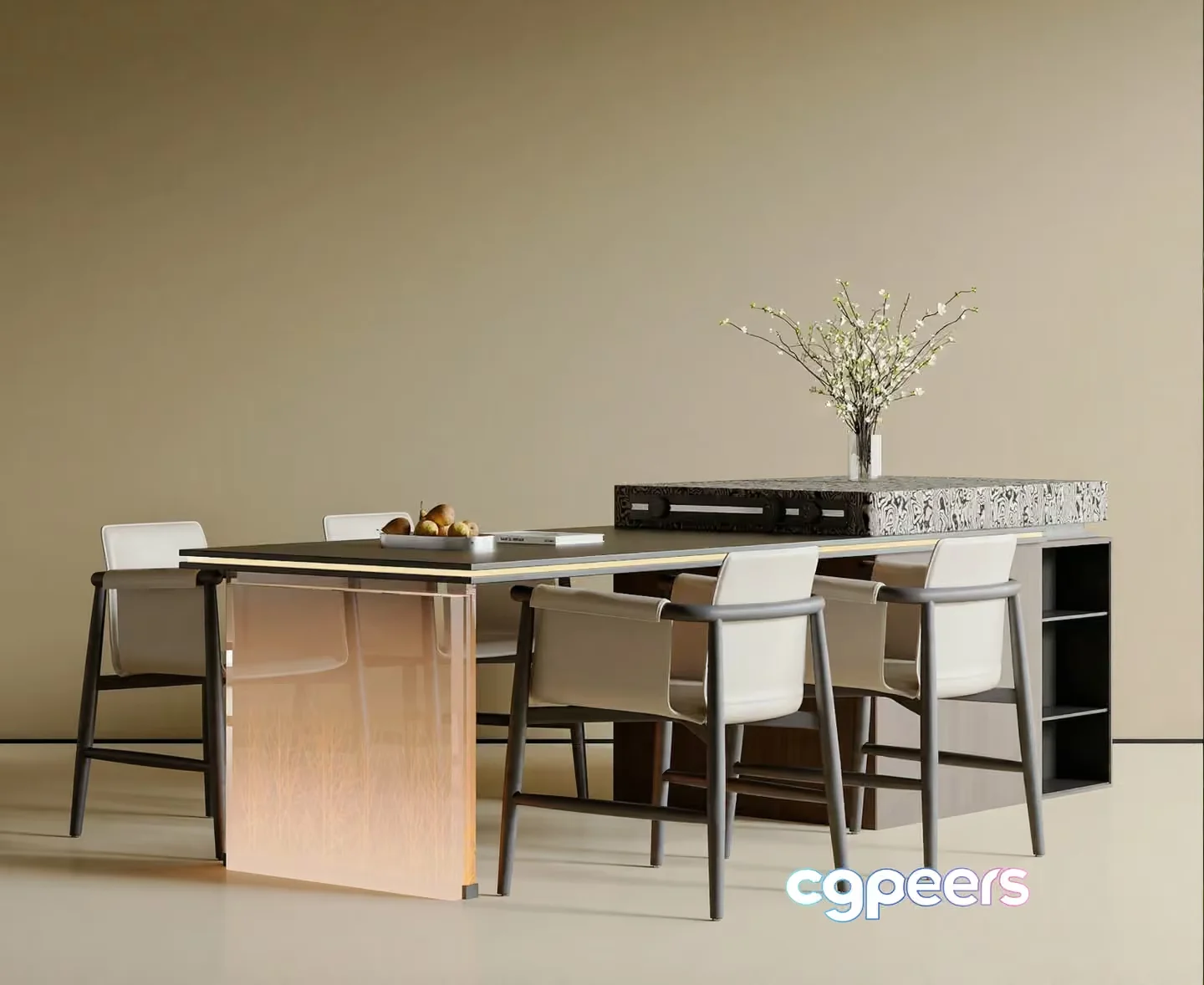 Modern Dining Table 3D Model – 20696 – VRAY Render