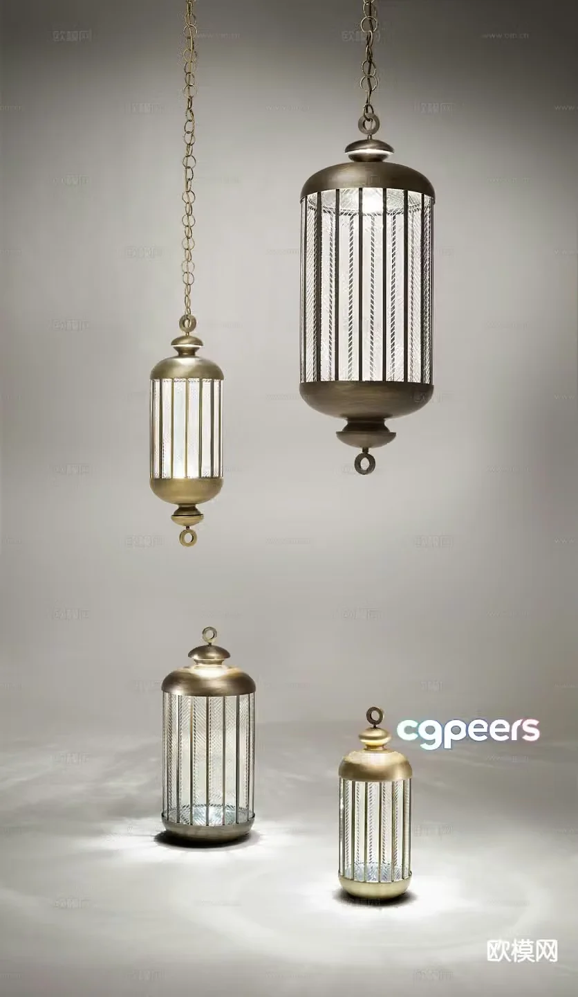 New Chinese style chandelier table lamp 3d model